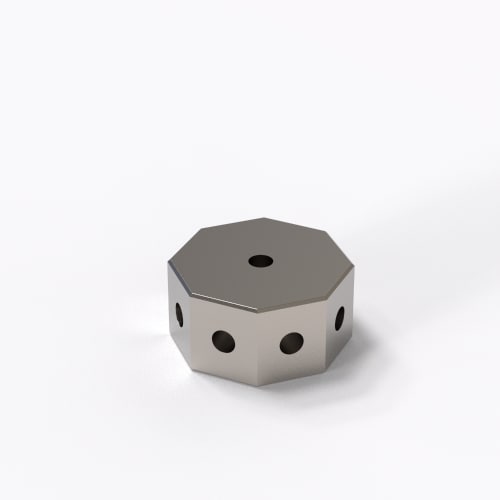 Cube, M5 8 sided, Aluminum product photo Back View L