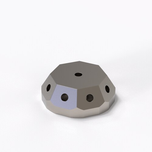 Cube, M5 8 sided, 30 ° incline, Titanium product photo Back View L