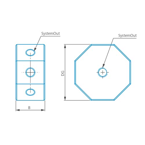 Cube, M5 8 sided, Aluminum product photo