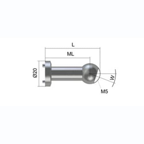 Angle block long, W1 088,9-W2 035,9 The product photo Back View L