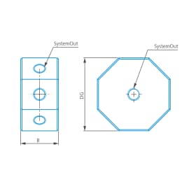 Cube, M5 8 sided, Aluminum product photo