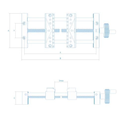 OmniFix metrologist vise 170 x 320 mm product photo Side View L