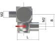 Offset rotating knuckle joint, M2 product photo Back View S