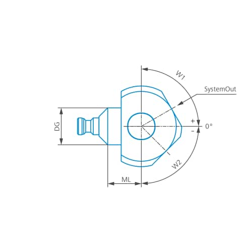 Double angle piece with cone adapter, M5 product photo