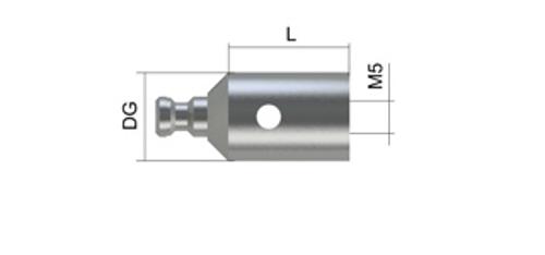 Rotary joint with cone adapter, M5 system product photo Back View L