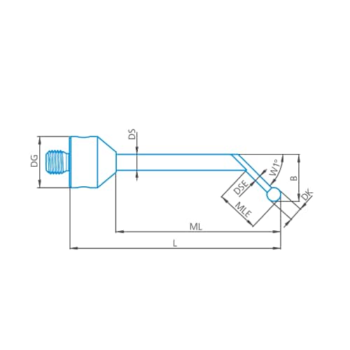 L-stylus 90&deg; M5, DK2 L50 product photo Front View L