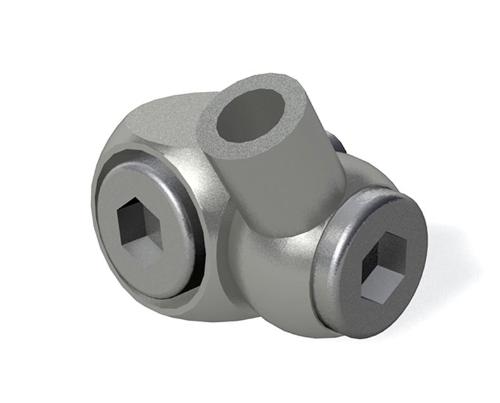 Offset rotating knuckle joint, M2 product photo Back View L